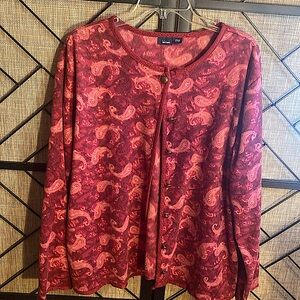 BASIC EDITION PAISLEY XXL SUPER SOFT SWEATER GENTLY USED MAROON